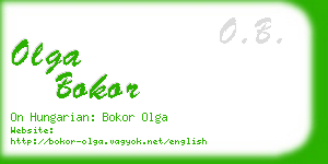 olga bokor business card